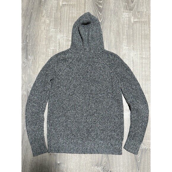 Abercrombie Kids Girls Sweater Hoodie Size 13/14 Gray Knit with White Bows - Picture 3 of 9